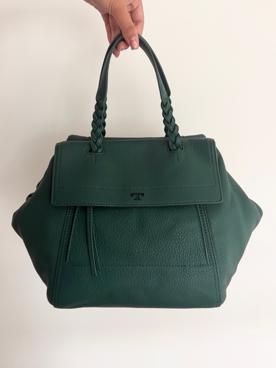 Tory Burch Handbags - Tory Burch Green Half Moon Leather Satchel Large Bag Brand New NWT